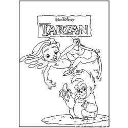 Раскраска: Тарзан (Анимационные фильмы) #131326 - Бесплатные раскраски для печати