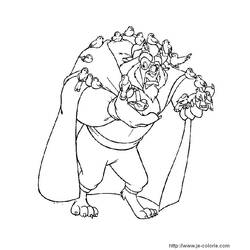 Раскраска: Красавица и чудовище (Анимационные фильмы) #131000 - Бесплатные раскраски для печати