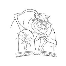 Раскраска: Красавица и чудовище (Анимационные фильмы) #131001 - Бесплатные раскраски для печати