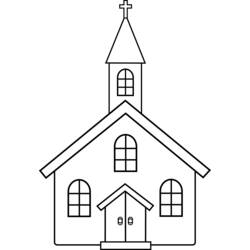 Раскраска: церковь (Здания и Архитектура) #64159 - Раскраски для печати