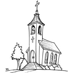 Раскраска: церковь (Здания и Архитектура) #64171 - Раскраски для печати