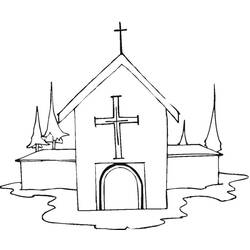 Раскраска: церковь (Здания и Архитектура) #64179 - Раскраски для печати