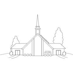 Раскраска: церковь (Здания и Архитектура) #64186 - Раскраски для печати