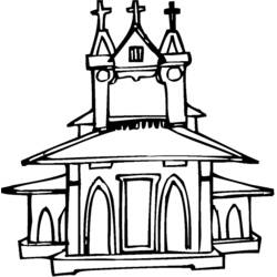 Раскраска: церковь (Здания и Архитектура) #64232 - Раскраски для печати
