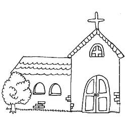Раскраска: церковь (Здания и Архитектура) #64234 - Раскраски для печати