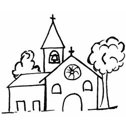 Раскраска: церковь (Здания и Архитектура) #64274 - Раскраски для печати
