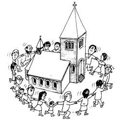 Раскраска: церковь (Здания и Архитектура) #64284 - Раскраски для печати