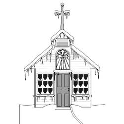 Раскраска: церковь (Здания и Архитектура) #64285 - Бесплатные раскраски для печати