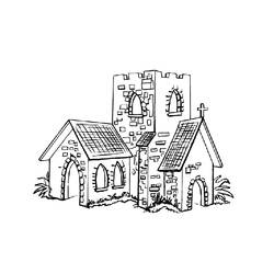 Раскраска: церковь (Здания и Архитектура) #64308 - Бесплатные раскраски для печати