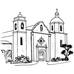 Раскраска: церковь (Здания и Архитектура) #64309 - Раскраски для печати
