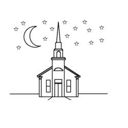 Раскраска: церковь (Здания и Архитектура) #64329 - Бесплатные раскраски для печати