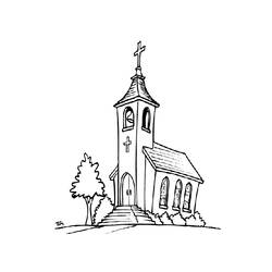 Раскраска: церковь (Здания и Архитектура) #64345 - Раскраски для печати