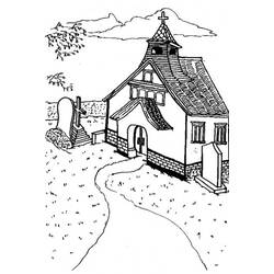 Раскраска: церковь (Здания и Архитектура) #64418 - Бесплатные раскраски для печати