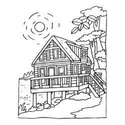 Раскраска: шале (Здания и Архитектура) #169896 - Бесплатные раскраски для печати