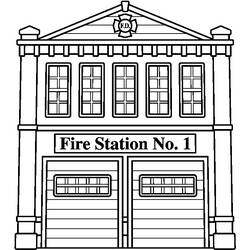 Раскраска: Пожарная станция (Здания и Архитектура) #68476 - Раскраски для печати