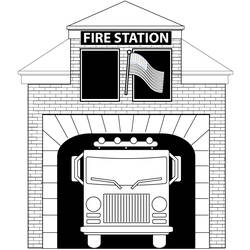 Раскраска: Пожарная станция (Здания и Архитектура) #68595 - Раскраски для печати