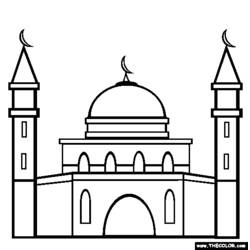 Раскраска: мечеть (Здания и Архитектура) #64510 - Раскраски для печати