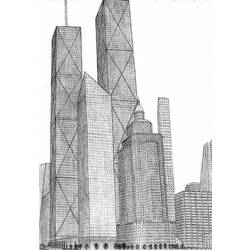 Раскраска: небоскреб (Здания и Архитектура) #65905 - Раскраски для печати