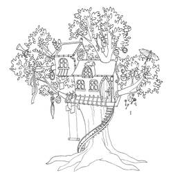 Раскраска: Treehouse (Здания и Архитектура) #66002 - Раскраски для печати