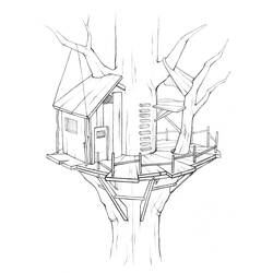 Раскраска: Treehouse (Здания и Архитектура) #66020 - Раскраски для печати