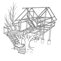 Раскраска: Treehouse (Здания и Архитектура) #66027 - Бесплатные раскраски для печати