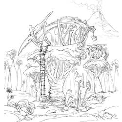 Раскраска: Treehouse (Здания и Архитектура) #66028 - Раскраски для печати