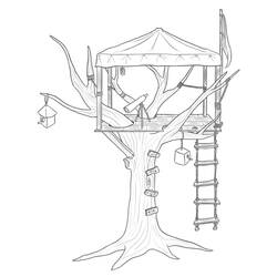 Раскраска: Treehouse (Здания и Архитектура) #66032 - Бесплатные раскраски для печати