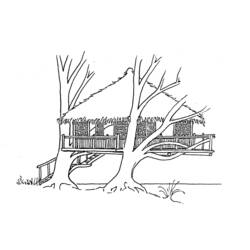 Раскраска: Treehouse (Здания и Архитектура) #66040 - Раскраски для печати