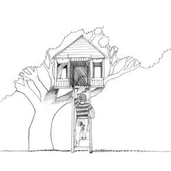 Раскраска: Treehouse (Здания и Архитектура) #66050 - Раскраски для печати