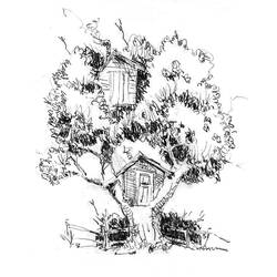 Раскраска: Treehouse (Здания и Архитектура) #66084 - Бесплатные раскраски для печати