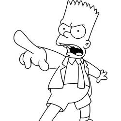 Раскраски: Bart Simpson - Бесплатные раскраски для печати