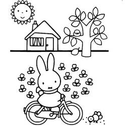 Раскраски: Miffy - Бесплатные раскраски для печати