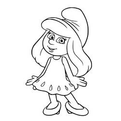 Раскраски: Smurfette - Бесплатные раскраски для печати