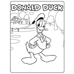 Раскраска: Дональд Дак (мультфильмы) #30134 - Бесплатные раскраски для печати
