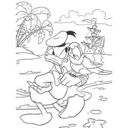 Раскраска: Дональд Дак (мультфильмы) #30155 - Бесплатные раскраски для печати