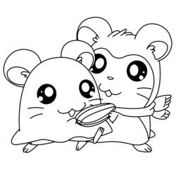 Раскраска: Hamtaro (мультфильмы) #39911 - Бесплатные раскраски для печати