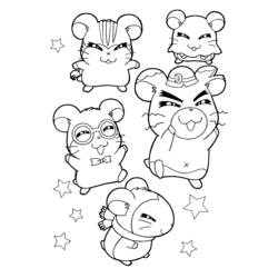 Раскраска: Hamtaro (мультфильмы) #39966 - Бесплатные раскраски для печати