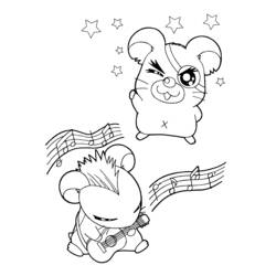 Раскраска: Hamtaro (мультфильмы) #40073 - Бесплатные раскраски для печати