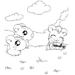 Раскраска: Hamtaro (мультфильмы) #40196 - Бесплатные раскраски для печати