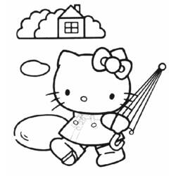 Раскраска: Привет котенок (мультфильмы) #36838 - Бесплатные раскраски для печати