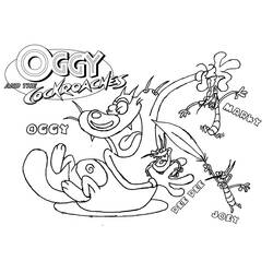 Раскраска: Огги и Каффардс (мультфильмы) #37860 - Раскраски для печати