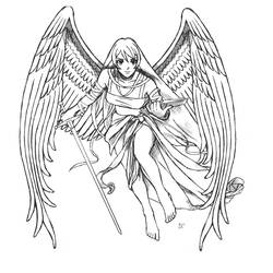 Раскраска: ангел (Персонажи) #86334 - Раскраски для печати