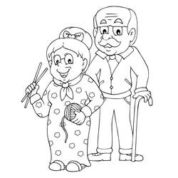 Раскраска: дедушка и бабушка (Персонажи) #150620 - Раскраски для печати