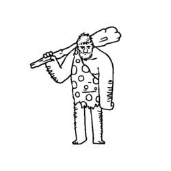 Раскраска: Доисторический человек (Персонажи) #150201 - Раскраски для печати