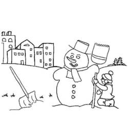 Раскраска: снеговик (Персонажи) #89193 - Бесплатные раскраски для печати