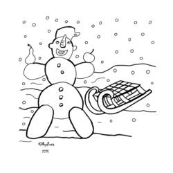 Раскраска: снеговик (Персонажи) #89236 - Бесплатные раскраски для печати