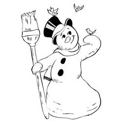 Раскраска: снеговик (Персонажи) #89248 - Бесплатные раскраски для печати