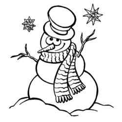 Раскраски: снеговик - Раскраски для печати