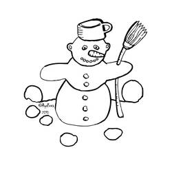 Раскраска: снеговик (Персонажи) #89366 - Бесплатные раскраски для печати
