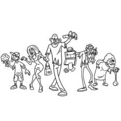 Раскраска: зомби (Персонажи) #85703 - Бесплатные раскраски для печати